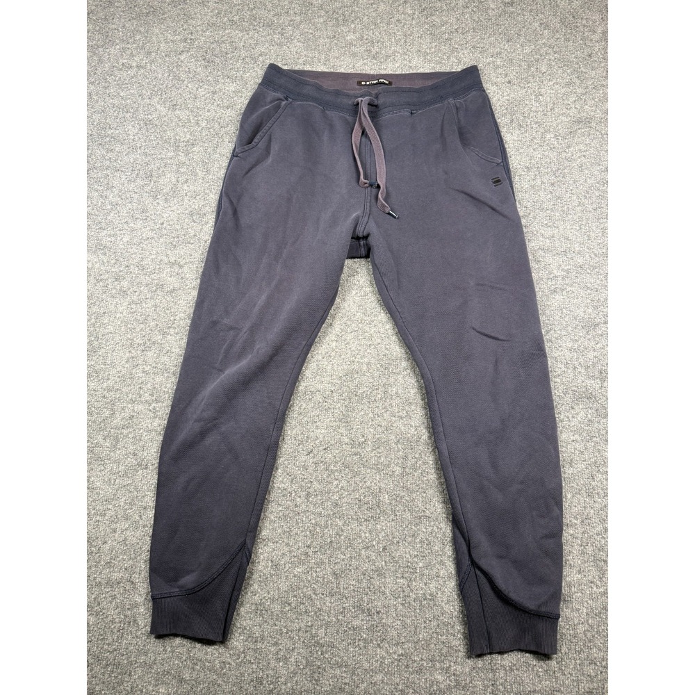 G-Star Raw Original Jogger Pants Mens Medium Dark Blue Fleece Lined Drawstring